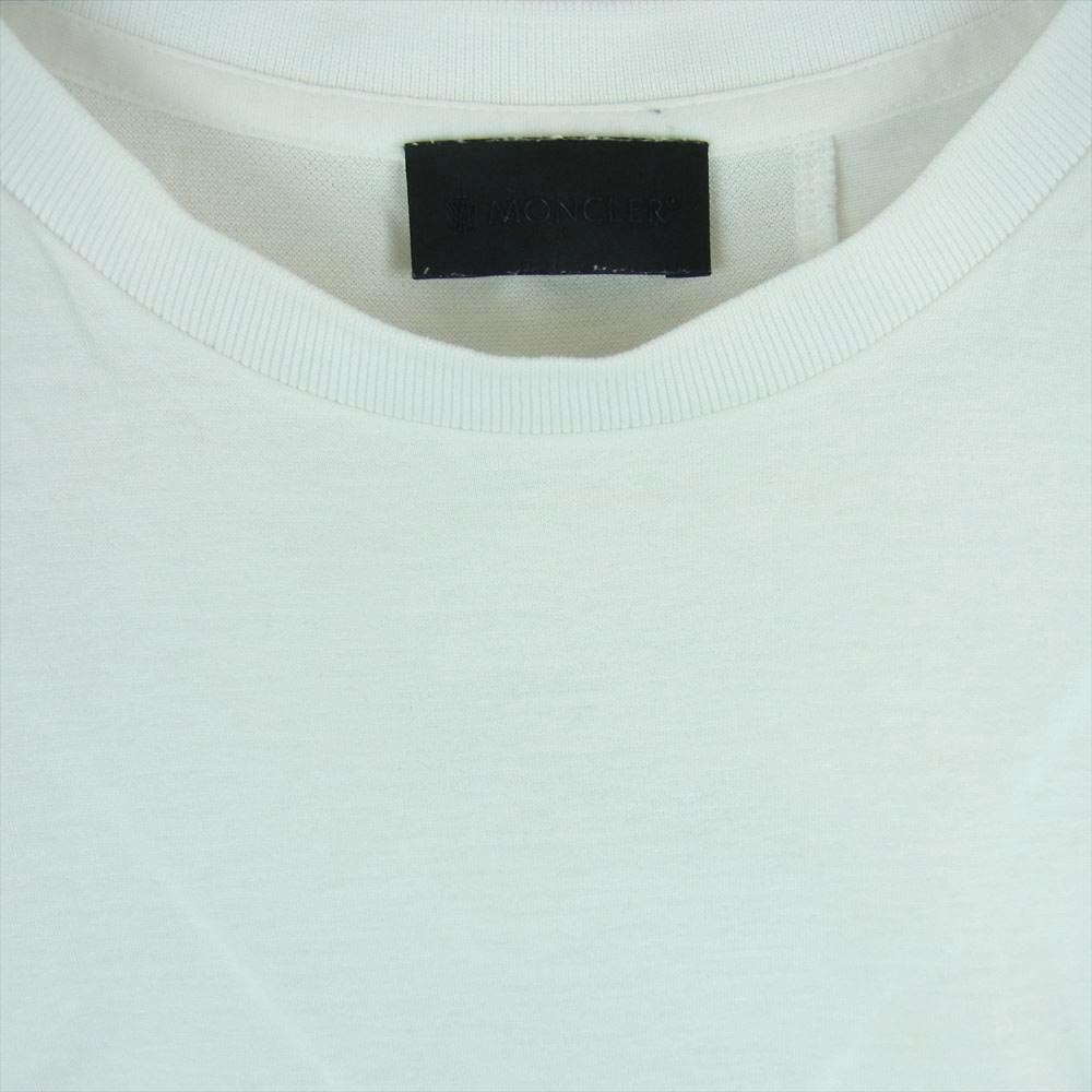 MONCLER モンクレール G10918C7B310 MAGLIA T-SHIRT バックロゴ プリント ラバーワッペン ロゴパッチ 半袖 Tシャツ カットソー ホワイト系 L【中古】
