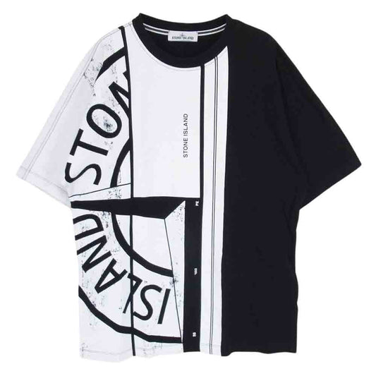 STONE ISLAND ストーンアイランド 761522387 MOSAIC TWO PRINT SHORT SLEEVE T-SHIRT ロゴプリント 半袖 Tシャツ ブラック系 L【中古】