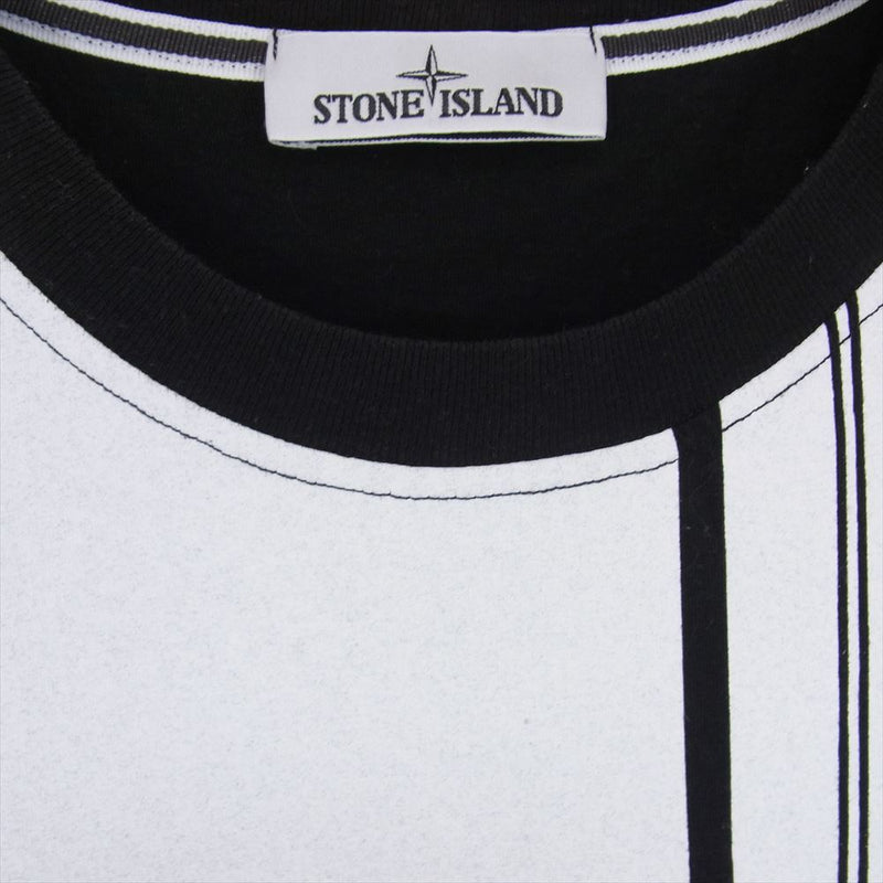 STONE ISLAND ストーンアイランド 761522387 MOSAIC TWO PRINT SHORT SLEEVE T-SHIRT ロゴプリント 半袖 Tシャツ ブラック系 L【中古】