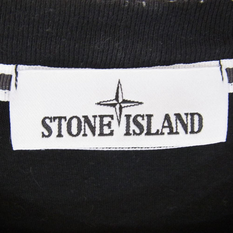 STONE ISLAND ストーンアイランド 761522387 MOSAIC TWO PRINT SHORT SLEEVE T-SHIRT ロゴプリント 半袖 Tシャツ ブラック系 L【中古】
