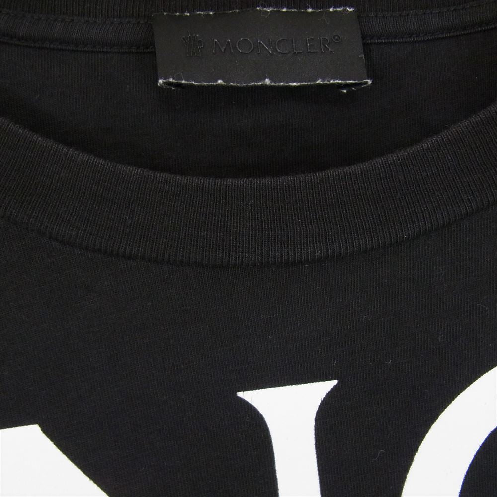 MONCLER モンクレール G10918C7C510 MAGLIA T-SHIRT ビッグロゴ プリント 半袖 Tシャツ  ブラック系 L【中古】