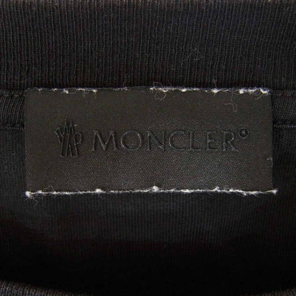 MONCLER モンクレール G10918C7C510 MAGLIA T-SHIRT ビッグロゴ プリント 半袖 Tシャツ  ブラック系 L【中古】
