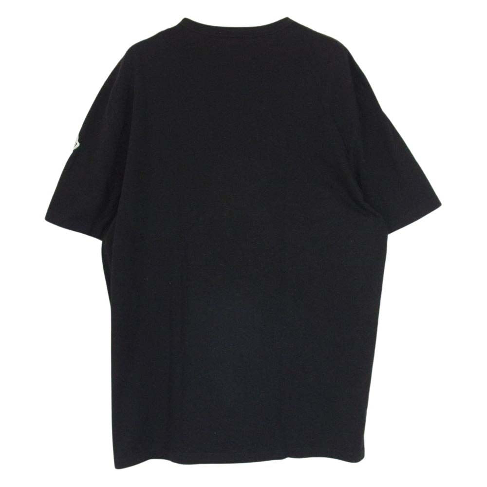 MONCLER モンクレール 21SS G20918C00042 MAGLIA T-SHIRT フロッキープリント ロゴ クルーネック 半袖Tシャツ ブラック系 L【中古】