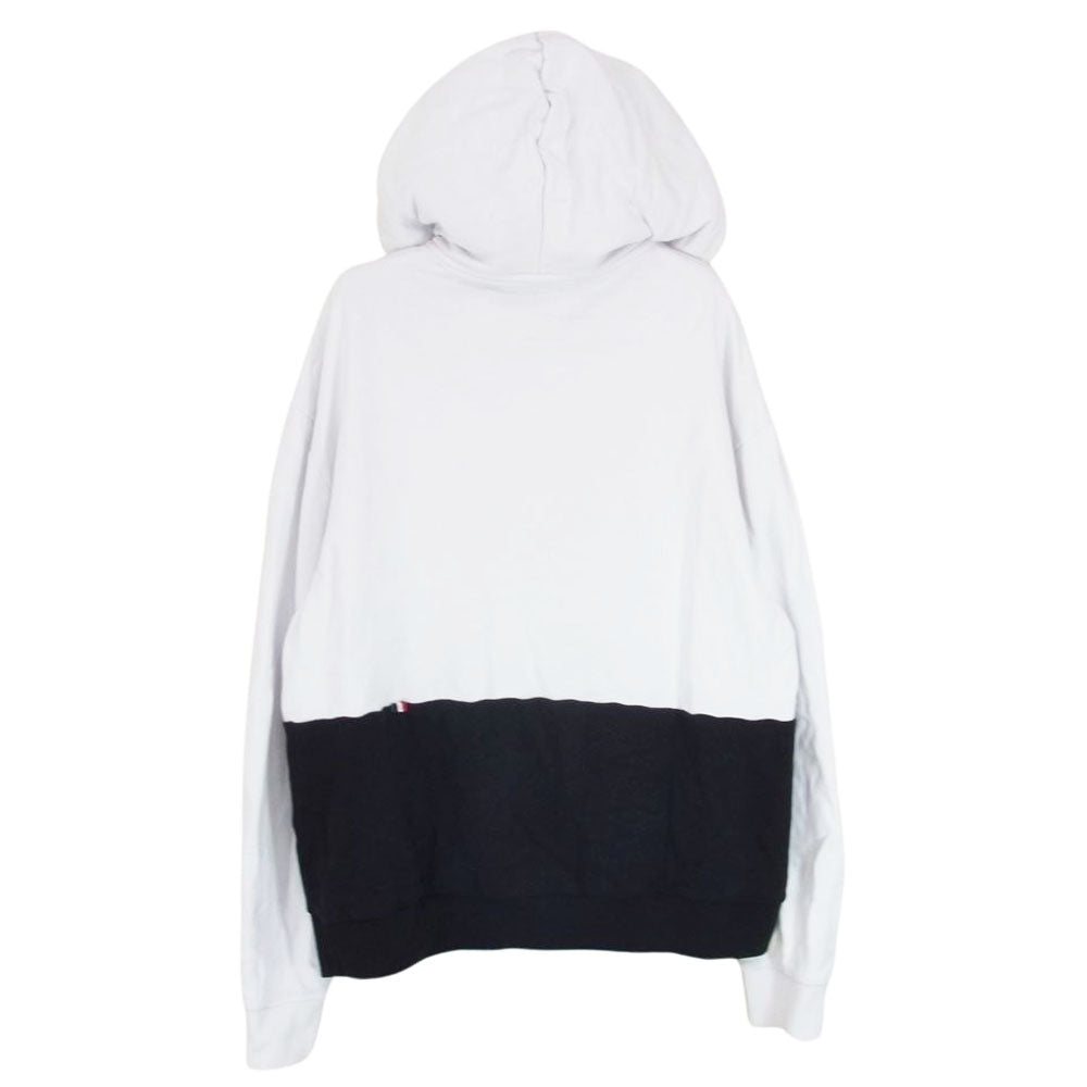 MONCLER モンクレール G20918G00040 MAGLIA CON CAPPUCCIO バイカラー プルオーバー パーカー フーディー ホワイト系 L【中古】