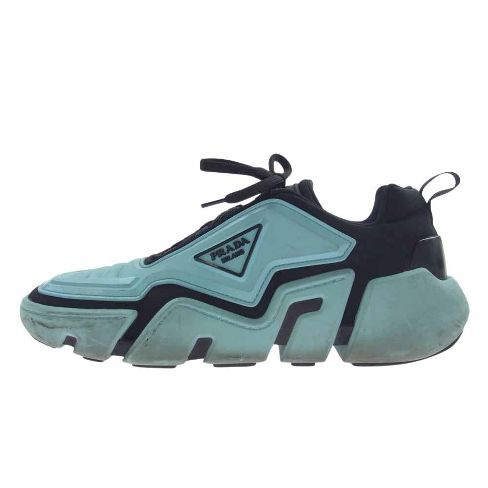 PRADA プラダ 2EG314 Techno Stretch Fabric Sneaker テクノストレッチファブリック ローカット スニーカー ライトブルー系 ブラック系 8【中古】