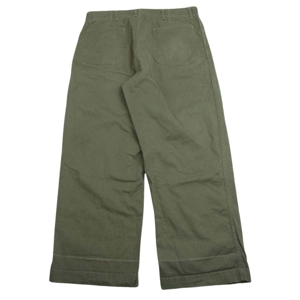 ヴィンテージ 40s USMC HBT ヘリンボーンツイル ボタンフライトラウザーズ ミリタリー パンツ カーキ系【中古】