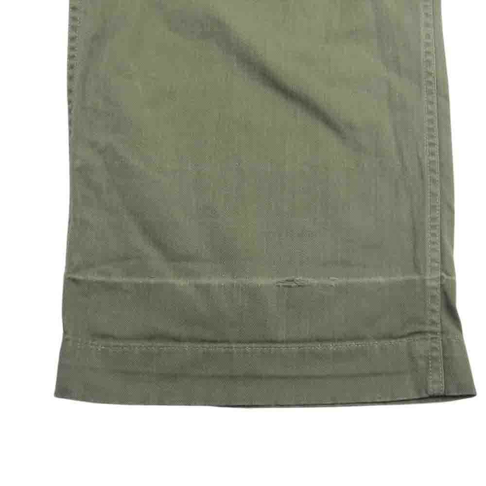 ヴィンテージ 40s USMC HBT ヘリンボーンツイル ボタンフライトラウザーズ ミリタリー パンツ カーキ系【中古】