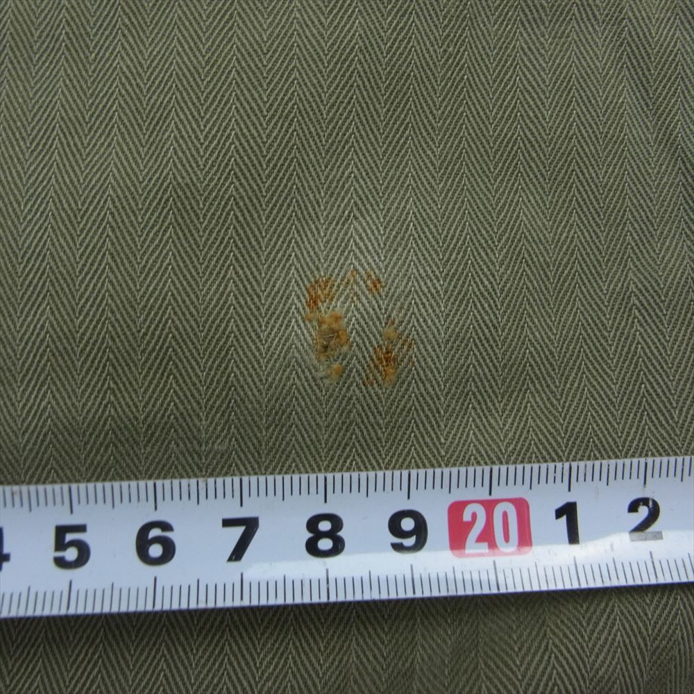 ヴィンテージ 40s USMC HBT ヘリンボーンツイル ボタンフライトラウザーズ ミリタリー パンツ カーキ系【中古】