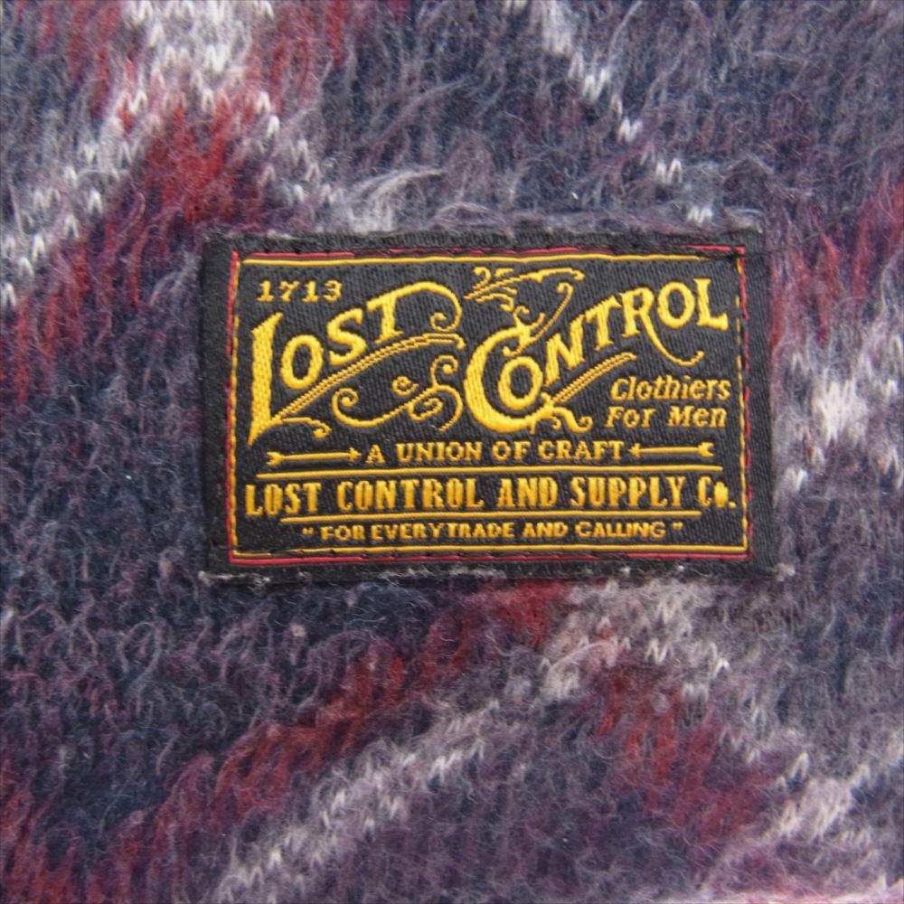 LOST CONTROL ロストコントロール ネックウォーマー ネイビー系 あずき色系【中古】