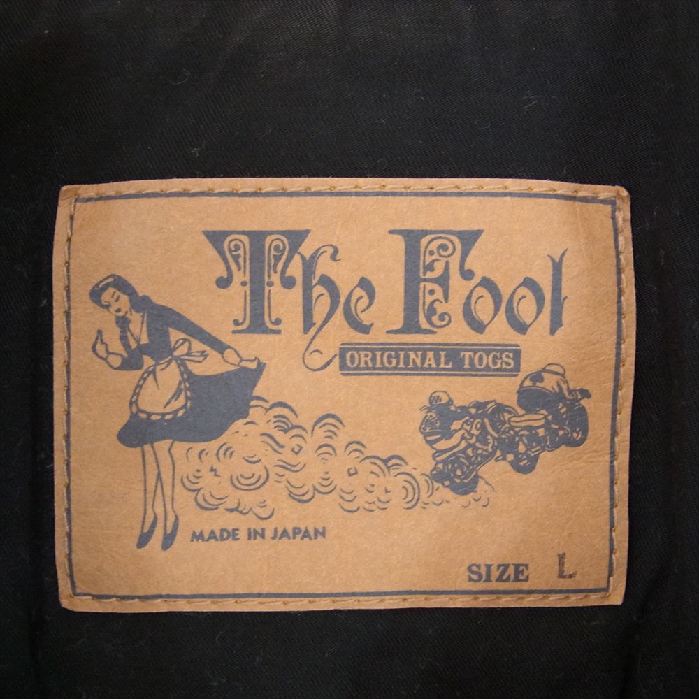 THE FOOL ザ フール 裏地チェック コットン ダブルライダース ジャケット ブラック系 L【中古】
