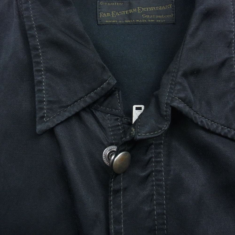 FAR EATERN ENTHUSIAST ファーイースタンエンスージアスト FE1702-JK03 日本製 CMM SATIN JACKET サテン シャツ ジャケット ブラック系 L【中古】