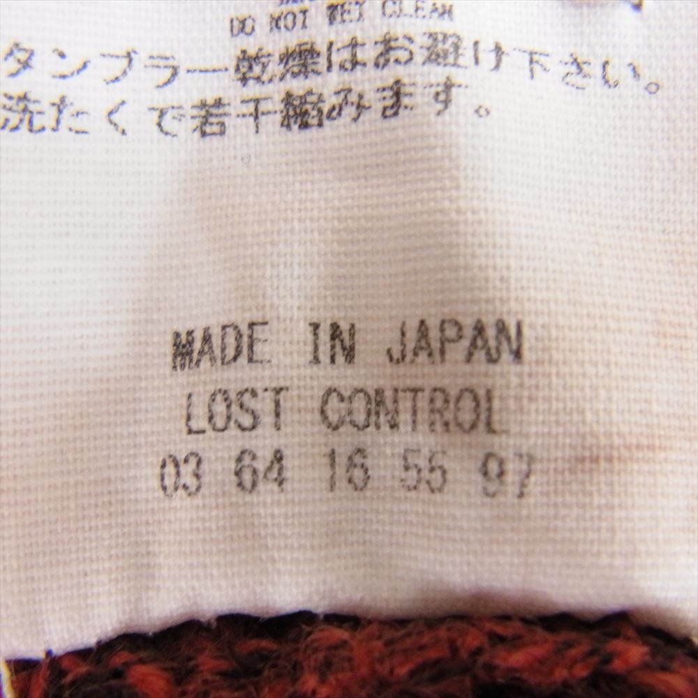 LOST CONTROL ロストコントロール ウール アクリル クルーネック ニット エンジ系 M【中古】