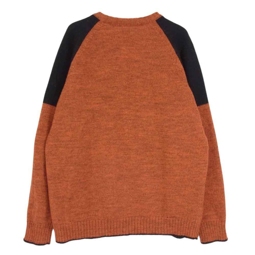 LOST CONTROL ロストコントロール L21A2-7021 Raglan Crew Neck Knit ラグラン クルー ネック ニット オレンジ系 S【中古】