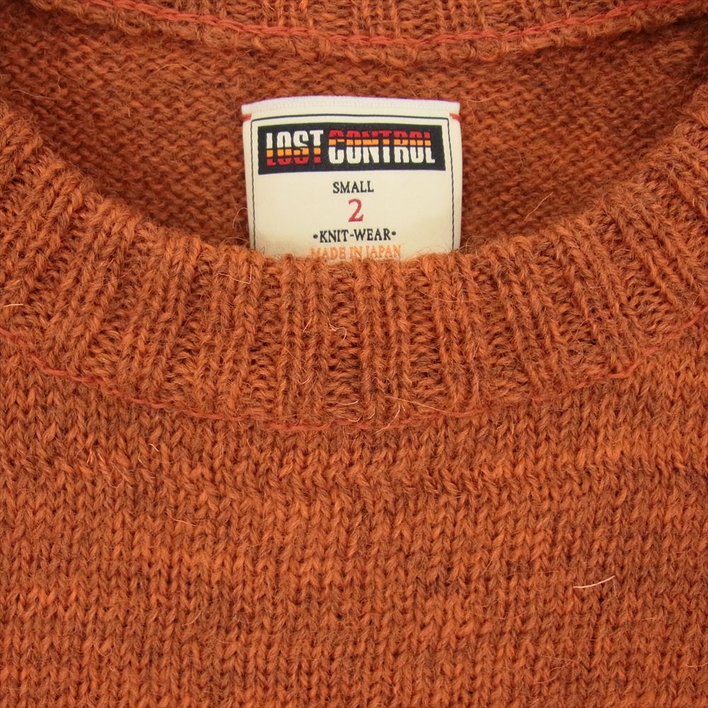 LOST CONTROL ロストコントロール L21A2-7021 Raglan Crew Neck Knit ラグラン クルー ネック ニット オレンジ系 S【中古】