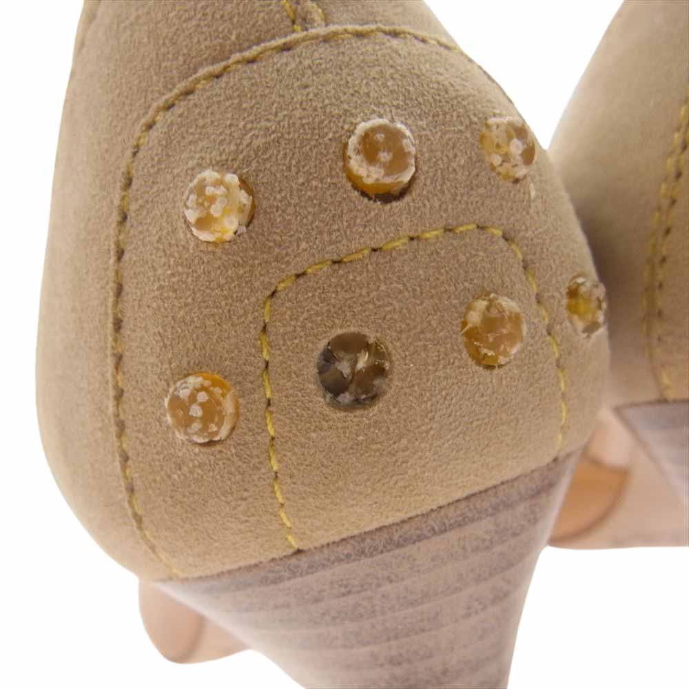 TOD’S トッズ フリンジ リボン スエード パンプス ベージュ系 36.5【中古】