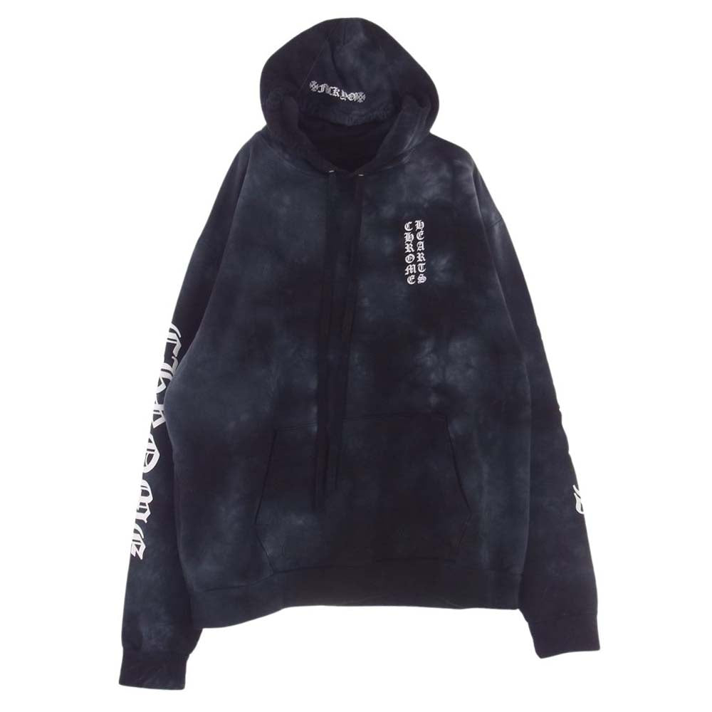 CHROME HEARTS クロムハーツ（原本無） Horseshoe Hoodie タイダイ スウェット プルオーバー パーカー ブラック系 L【美品】【中古】