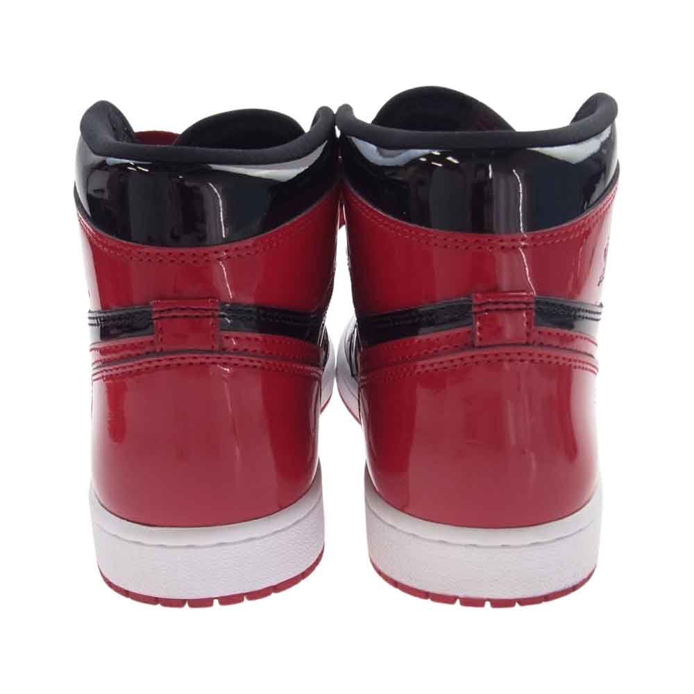 NIKE AIR JORDAN ナイキ ジョーダン 555088-063 1 High OG Patent Bred エアジョーダン1 ハイ OG パテント スニーカー ブラック系 レッド系 26.5cm【中古】