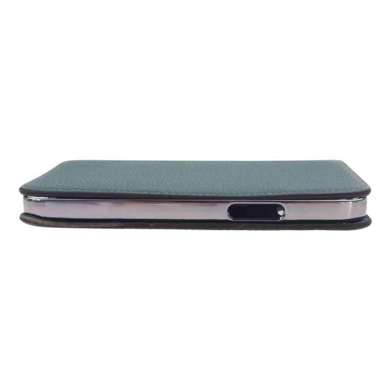 ボナベンチュラ iPhone 12 アイフォン レザー 手帳型 スマホ ケース ブルー ライトブルー系【中古】
