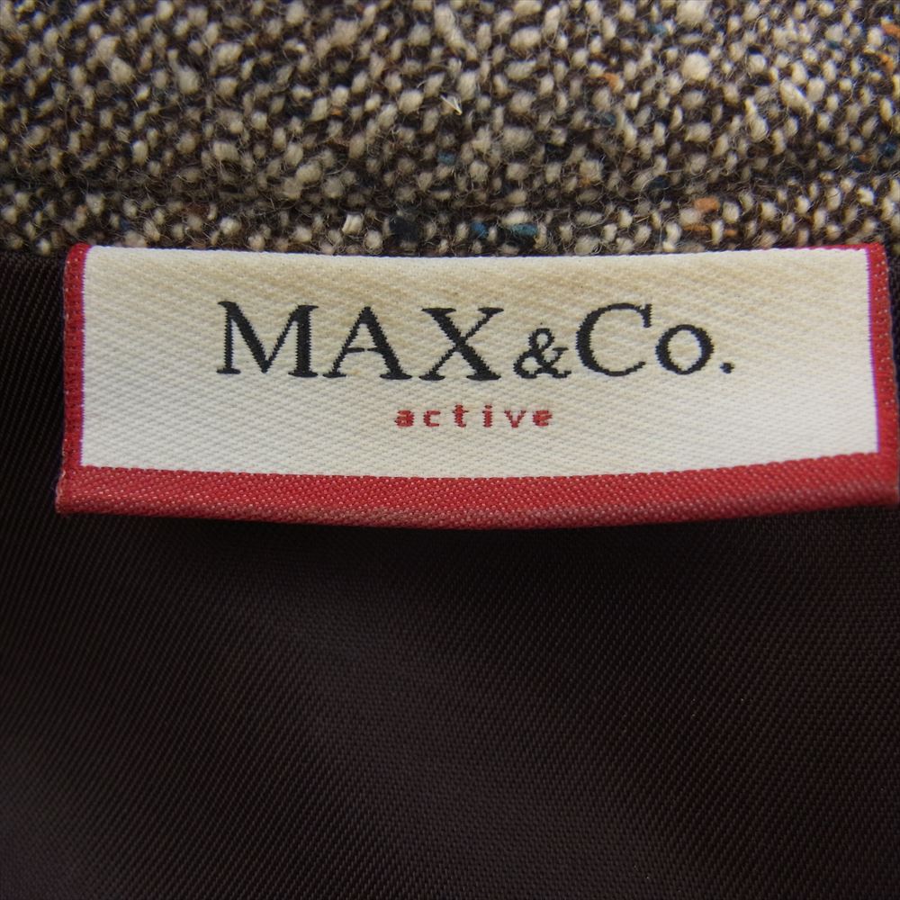 MAX&CO マックスアンドコー 6044023 イタリア製 ウール ネップ 2Bジャケット スカート セットアップ スーツ ブラウン系 JP38/40【中古】