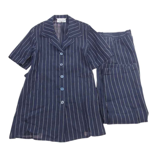 MAX MARA マックスマーラ puerto limon 半袖シャツ パンツ ストライプ セットアップ パジャマ スーツ ネイビー系 JP/IT:38【中古】