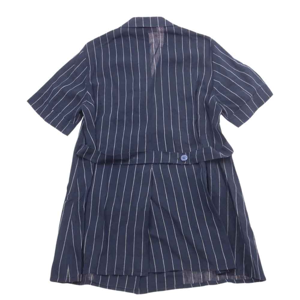 MAX MARA マックスマーラ puerto limon 半袖シャツ パンツ ストライプ セットアップ パジャマ スーツ ネイビー系 JP/IT:38【中古】