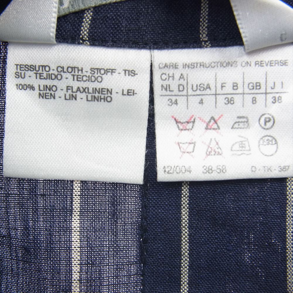 MAX MARA マックスマーラ puerto limon 半袖シャツ パンツ ストライプ セットアップ パジャマ スーツ ネイビー系 JP/IT:38【中古】