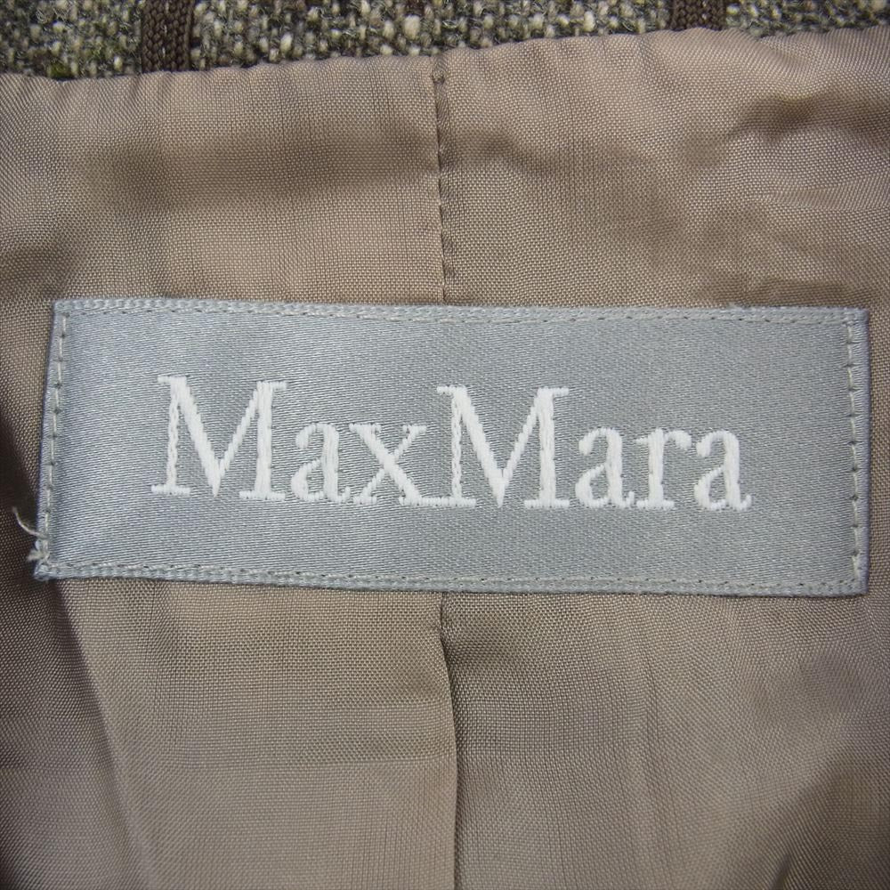 MAX MARA マックスマーラ ツイード 3B テーラードジャケット ロングスカート セットアップ スーツ グレー系 JP40【中古】