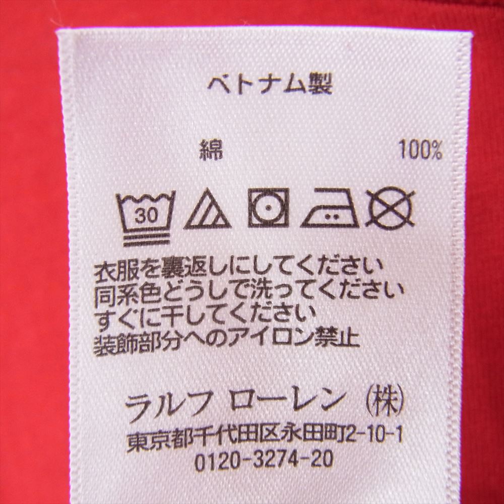POLO RALPH LAUREN ポロ・ラルフローレン ワッペン POLO ロゴ 半袖 TEE Tシャツ レッド系 L【中古】