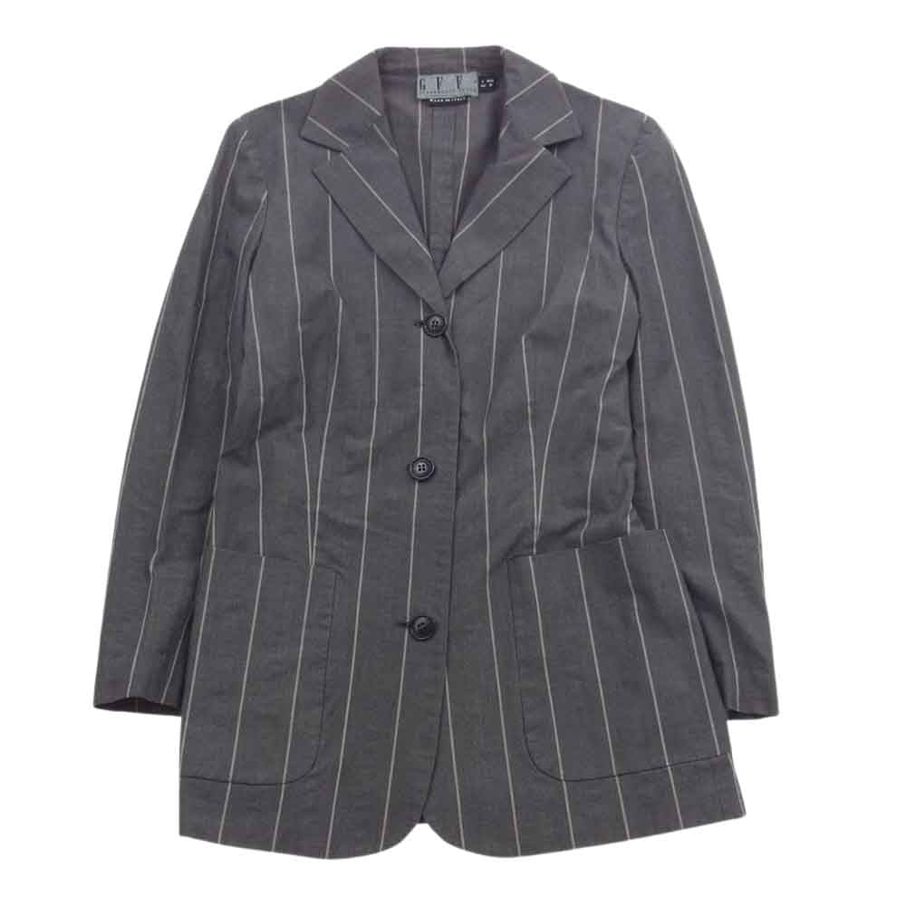 GIANFRANCO FERRE ジャンフランコ・フェレ ジャケット スカート セットアップ ストライプ ブラウン系 I:40/42【中古】