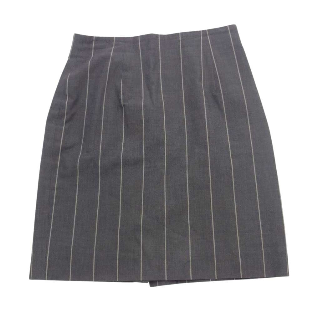 GIANFRANCO FERRE ジャンフランコ・フェレ ジャケット スカート セットアップ ストライプ ブラウン系 I:40/42【中古】