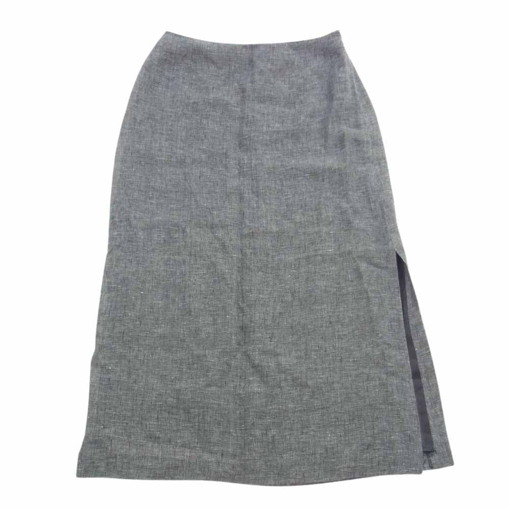 MAX MARA マックスマーラ 銀タグ ジャケット ロングスカート リネン混 セットアップ グレー系 42【中古】