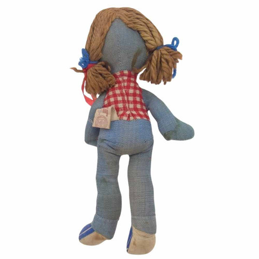 Levi's リーバイス vintage 70s Denim Rag Doll ニッカーボッカー社 ヴィンテージ デニム ラグ ドール ギンガム ぬいぐるみ Sサイズ相当 ライトブルー系【中古】