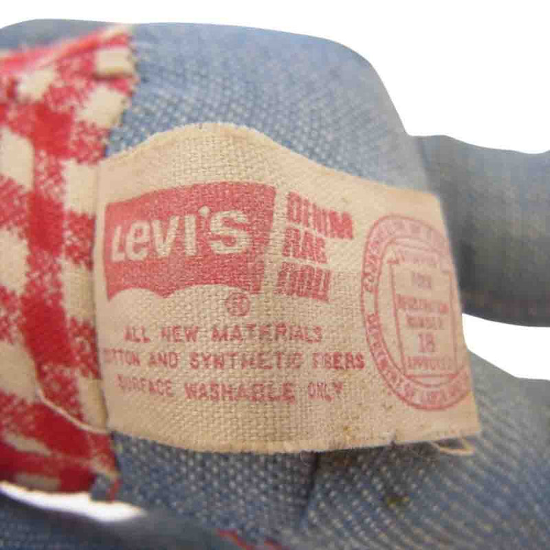 Levi's リーバイス vintage 70s Denim Rag Doll ニッカーボッカー社 ヴィンテージ デニム ラグ ドール ギンガム ぬいぐるみ Sサイズ相当 ライトブルー系【中古】