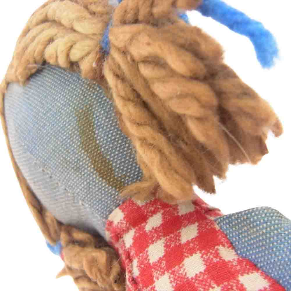 Levi's リーバイス vintage 70s Denim Rag Doll ニッカーボッカー社 ヴィンテージ デニム ラグ ドール ギンガム ぬいぐるみ Sサイズ相当 ライトブルー系【中古】