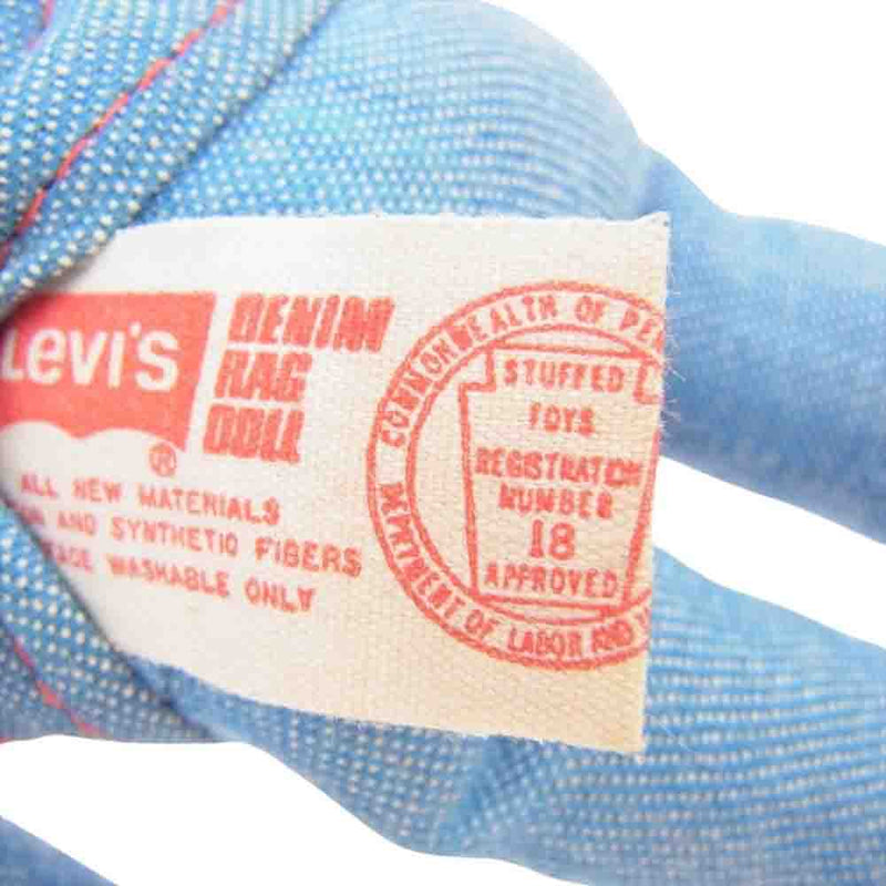 Levi's リーバイス vintage 70s Denim Rag Doll ニッカーボッカー社 ヴィンテージ デニム ラグ ドール BIG E ぬいぐるみ Sサイズ相当 ライトブルー系【中古】