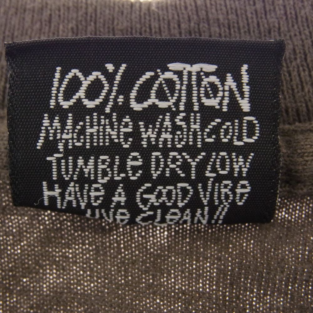 STUSSY ステューシー vintage 80s USA製 黒タグ ブリント Tシャツ ブラウン系 カーキ系 L【中古】