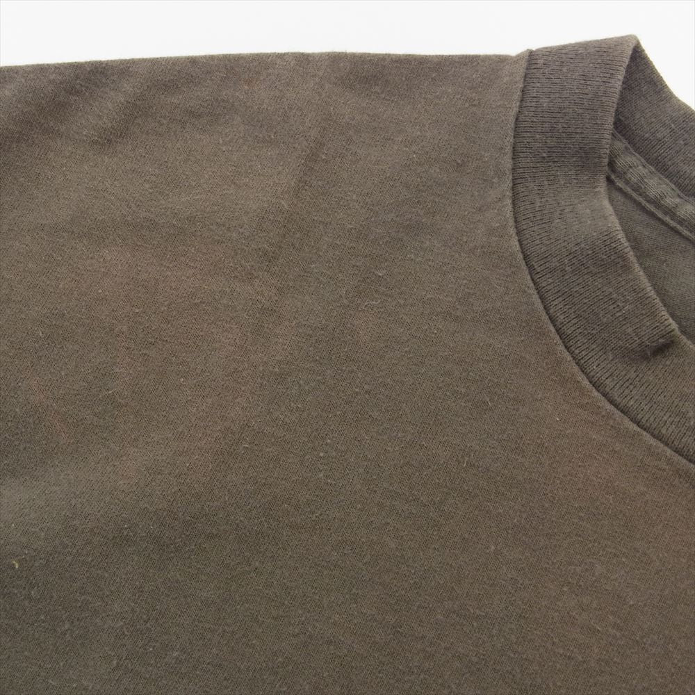 STUSSY ステューシー vintage 80s USA製 黒タグ ブリント Tシャツ ブラウン系 カーキ系 L【中古】