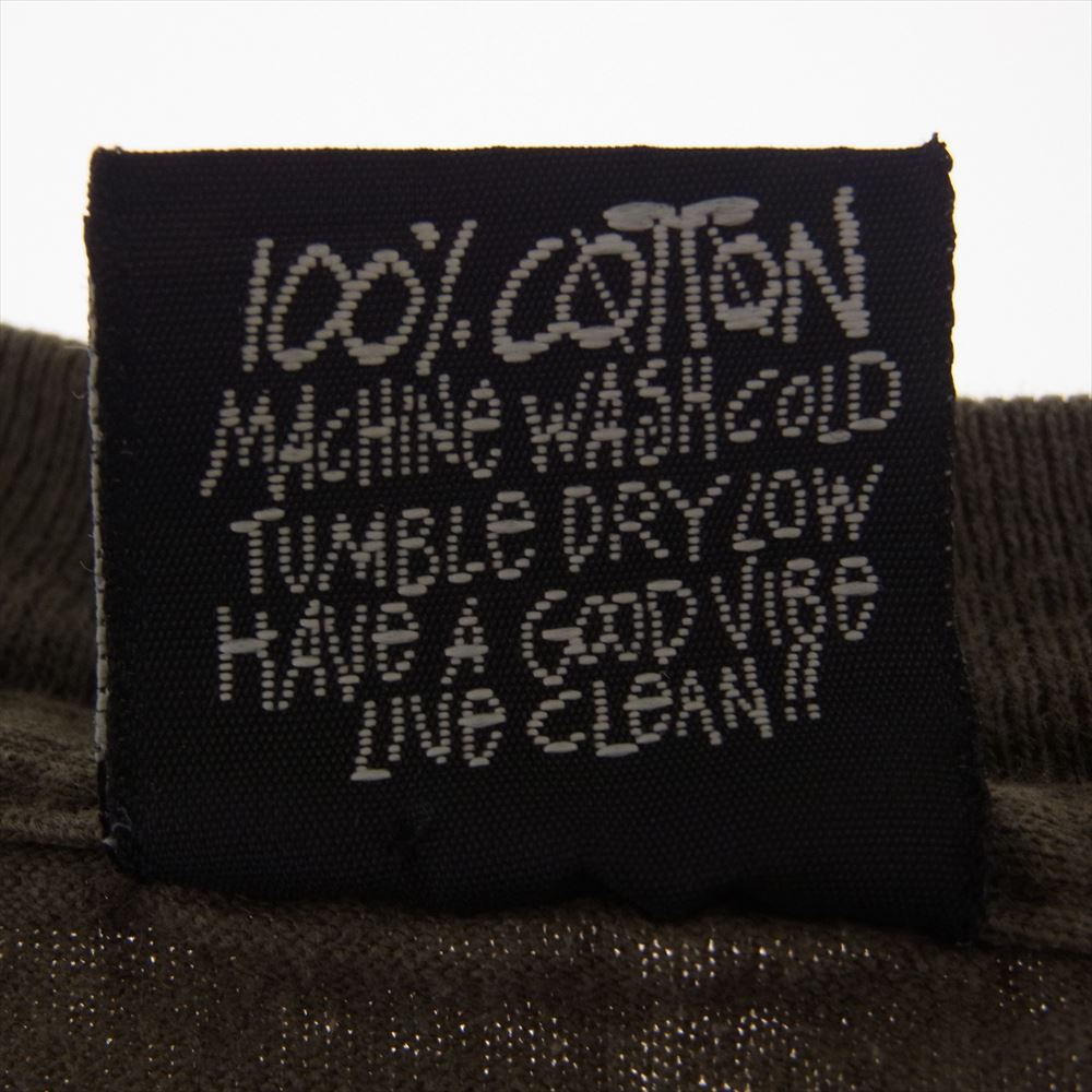 STUSSY ステューシー vintage 80s USA製 黒タグ ボウリングピン プリント Tシャツ カーキ系 XXL【中古】