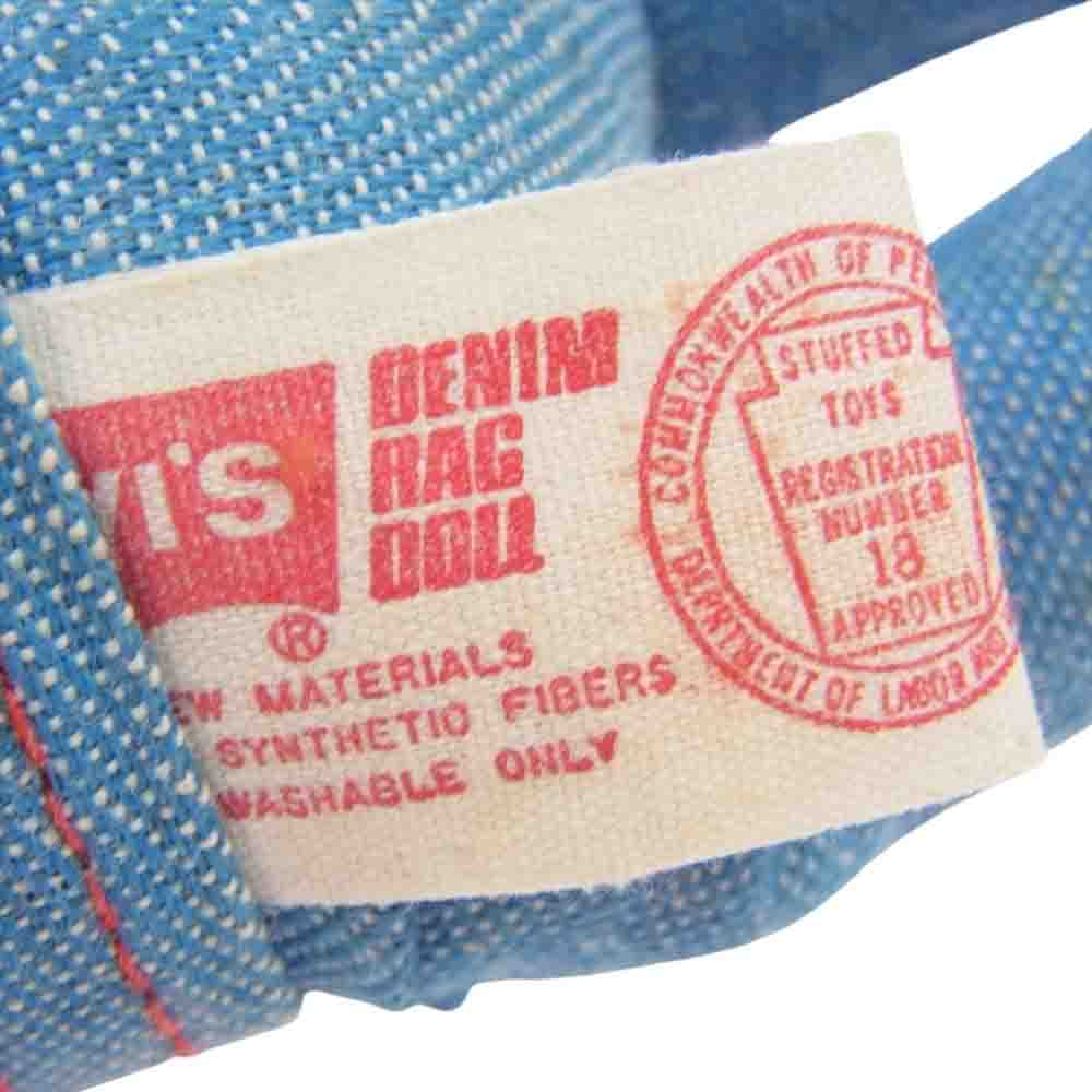 Levi's リーバイス vintage 70s Denim Rag Doll ニッカーボッカー社 ヴィンテージ デニム ラグ ドール ぬいぐるみ Sサイズ相当 箱付き ライトブルー系【中古】