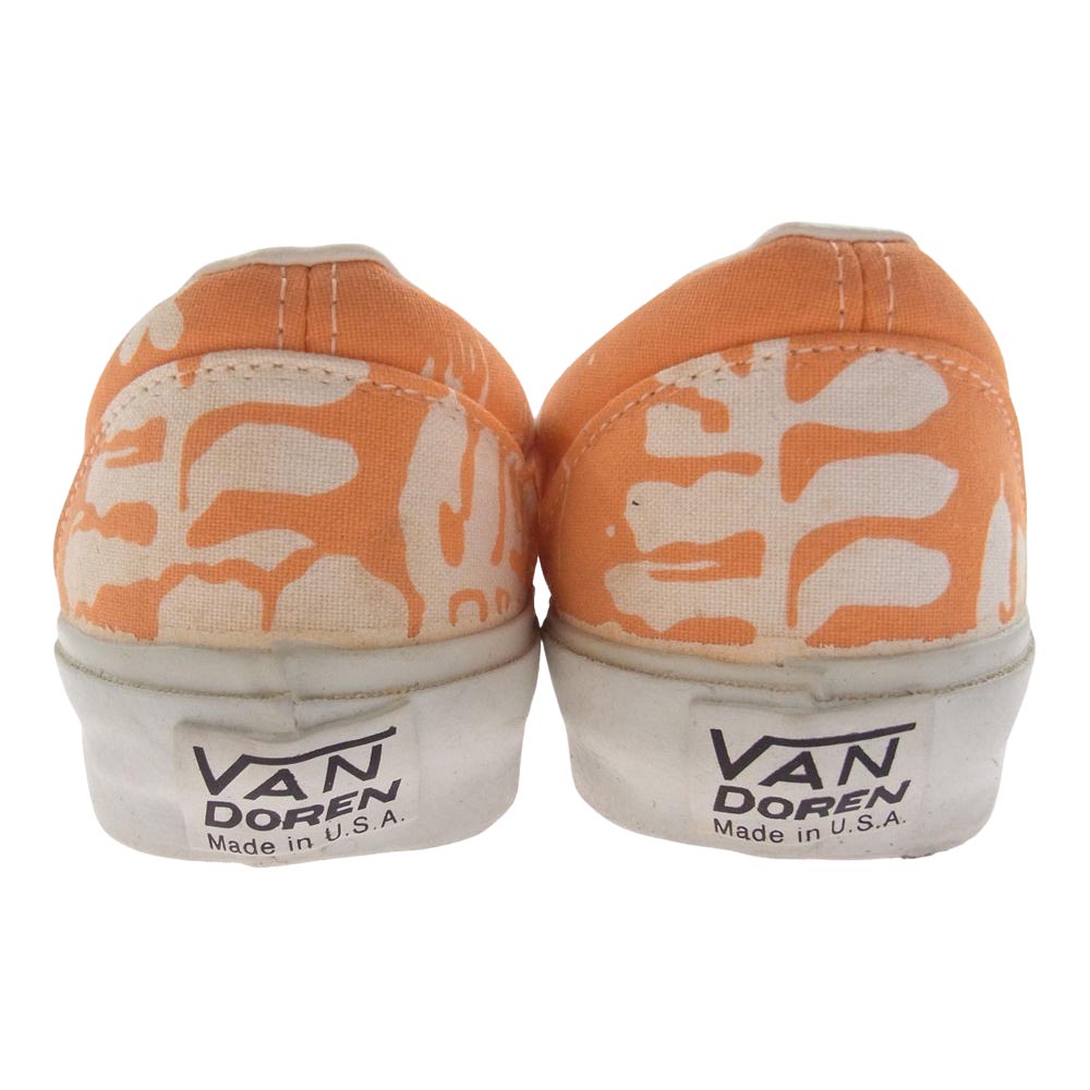 VANS バンズ VINTAGE 70s USA製 VANDOREN VANS ヴィンテージ バンズ ハイビスカス スリッポン スリップオン スニーカー オレンジ オレンジ系 US9.5【中古】