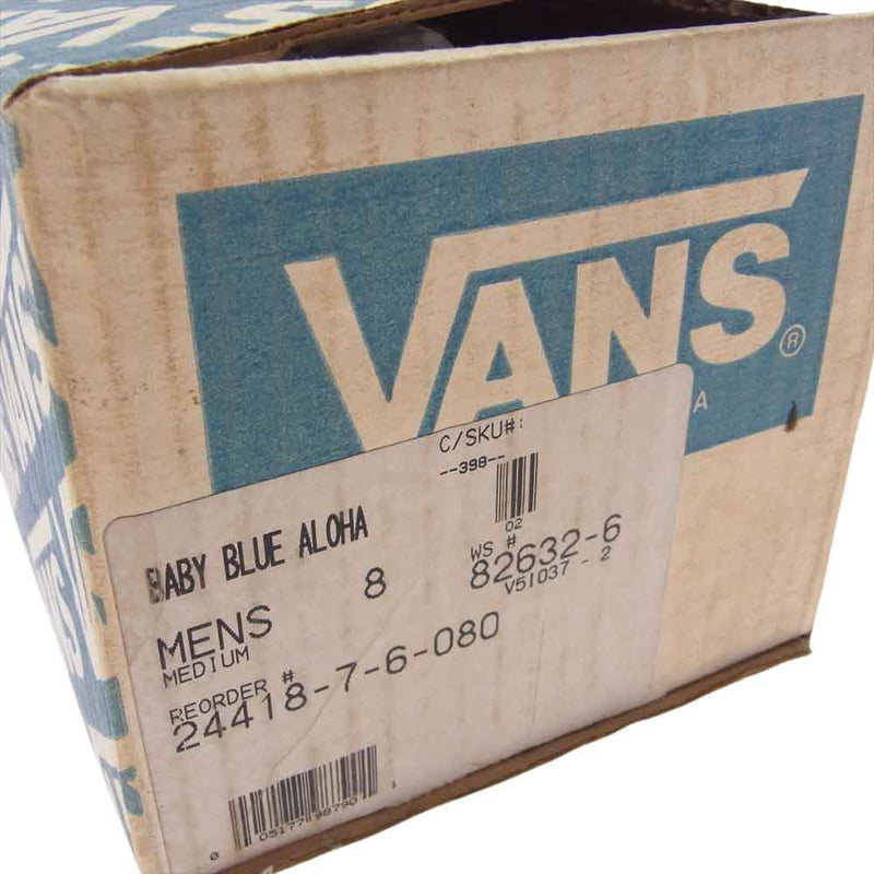 VANS バンズ VINTAGE 70s USA製 VANDOREN VANS ヴィンテージ バンズ ハイビスカス スリッポン スリップオン スニーカー ブルー系 ライトブルー系 US8【中古】