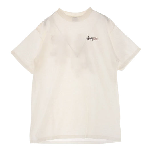 STUSSY ステューシー vintage 80s USA製 黒タグ Vespa Remixed Classics Tee ショーンフォント ベスパ フォトプリント Tシャツ ホワイト系 L【中古】