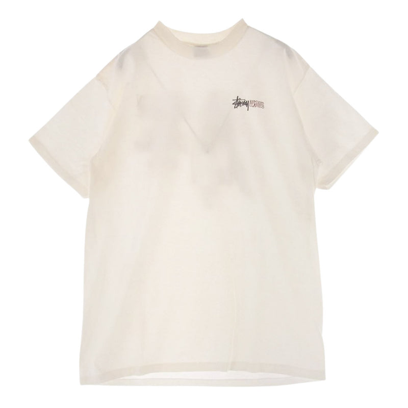 STUSSY ステューシー vintage 80s USA製 黒タグ Vespa Remixed Classics Tee ショーンフォント ベスパ フォトプリント Tシャツ ホワイト系 L【中古】