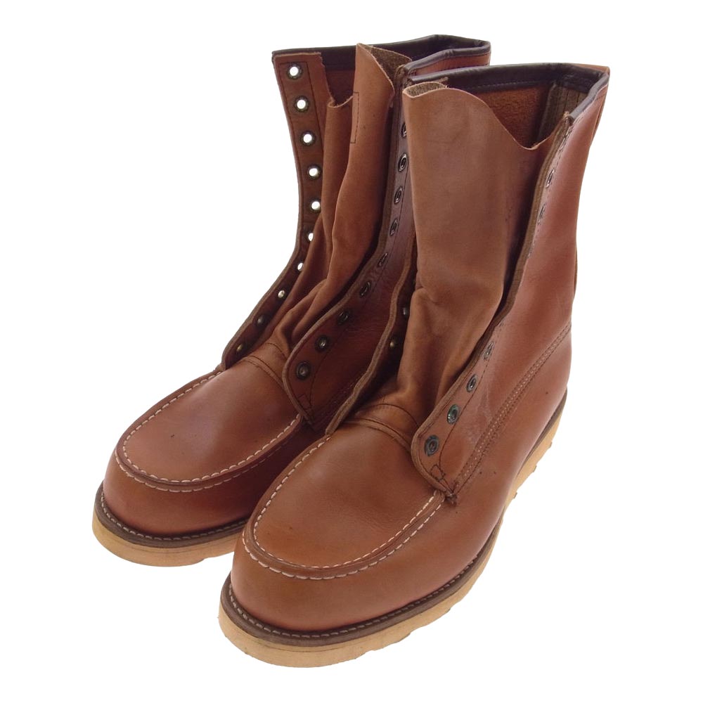 RED WING レッドウィング 877-1 USA製 80s~90s 白四角犬タグ MADE IN U.S.A. カンヌキ有 犬タグ クラシックモック ブラウン系 81/2EE【中古】