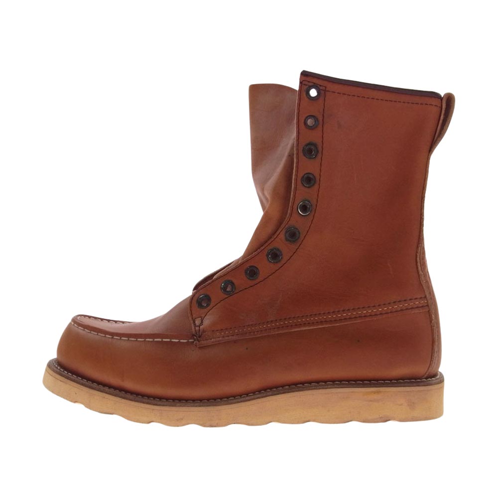 RED WING レッドウィング 877-1 USA製 80s~90s 白四角犬タグ MADE IN U.S.A. カンヌキ有 犬タグ クラシックモック ブラウン系 81/2EE【中古】