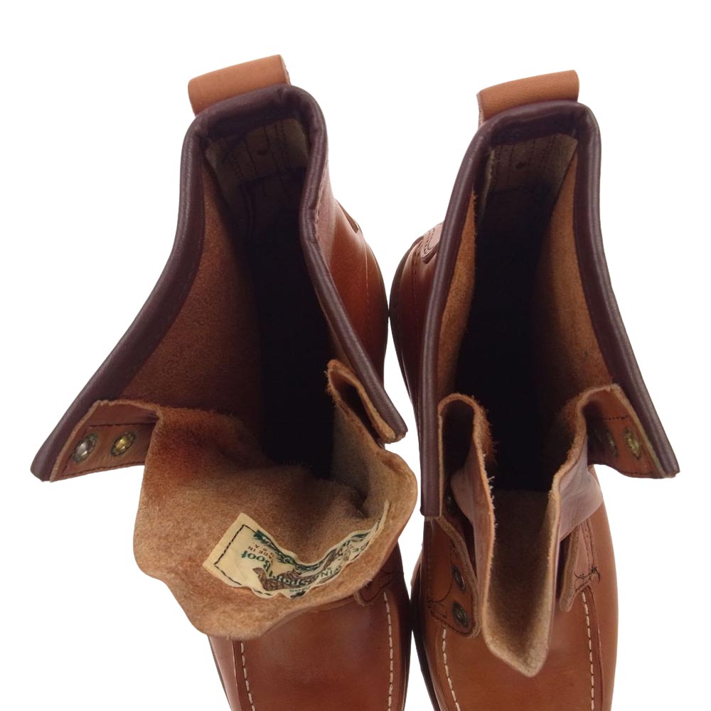 RED WING レッドウィング 877-1 USA製 80s~90s 白四角犬タグ MADE IN U.S.A. カンヌキ有 犬タグ クラシックモック ブラウン系 81/2EE【中古】