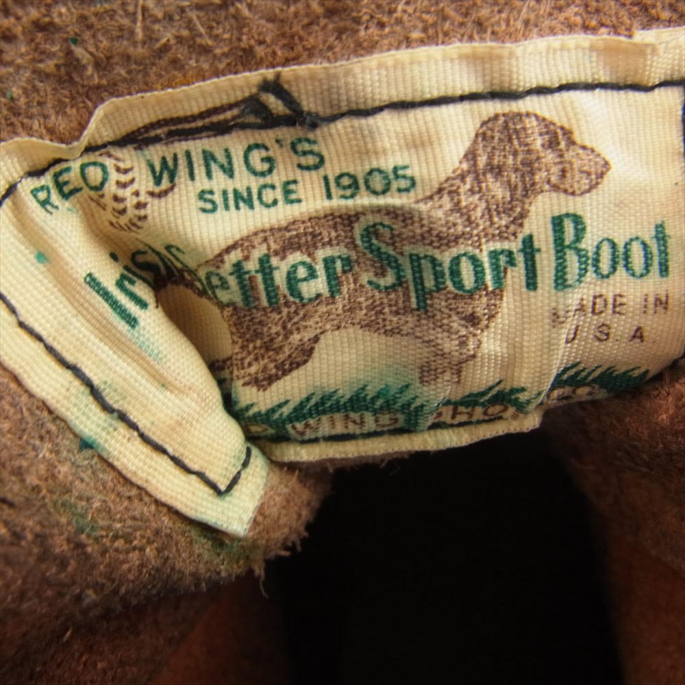 RED WING レッドウィング 875-1 USA製 アイリッシュセッター 80s~90s カンヌキ無 犬タグ モックトゥ ブーツ ブラウン系 81/2EE【中古】