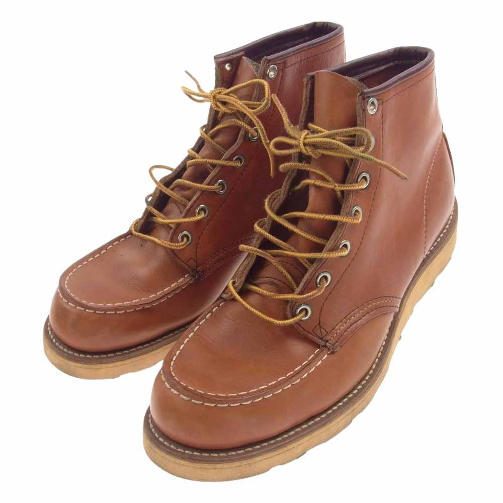 RED WING レッドウィング 875-1 USA製 アイリッシュセッター 80s~90s 白四角犬タグ MADE IN U.S.A. カンヌキ有 犬タグ モックトゥ ブーツ ブラウン系 10B【中古】