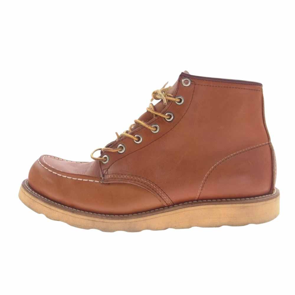 RED WING レッドウィング 875-1 USA製 アイリッシュセッター 80s~90s 白四角犬タグ MADE IN U.S.A. カンヌキ有 犬タグ モックトゥ ブーツ ブラウン系 10B【中古】