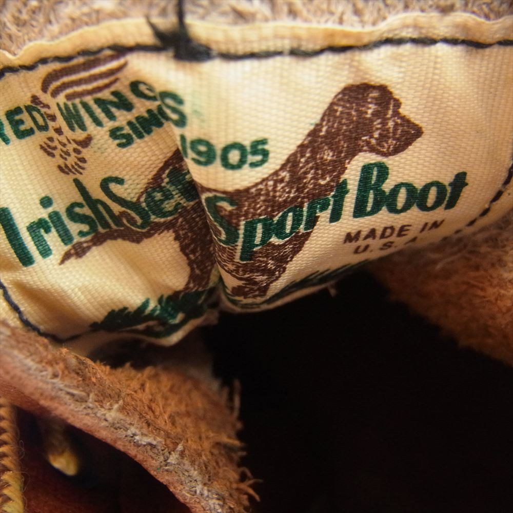 RED WING レッドウィング 875-1 USA製 アイリッシュセッター 80s~90s 白四角犬タグ MADE IN U.S.A. カンヌキ有 犬タグ モックトゥ ブーツ ブラウン系 10B【中古】